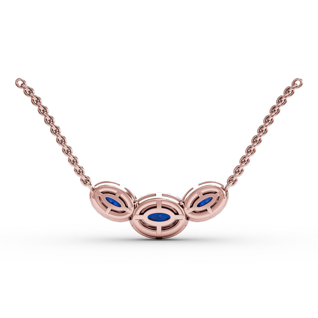 Three Stone Oval Pendant
