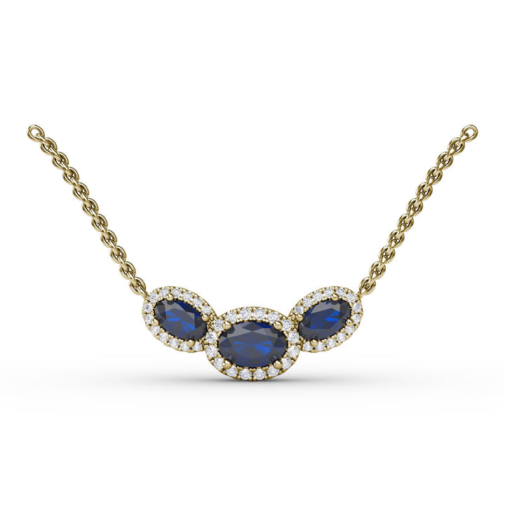 Three Stone Oval Pendant