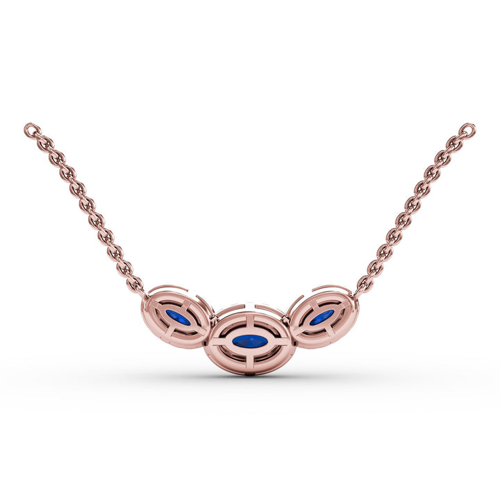 Three Stone Oval Pendant