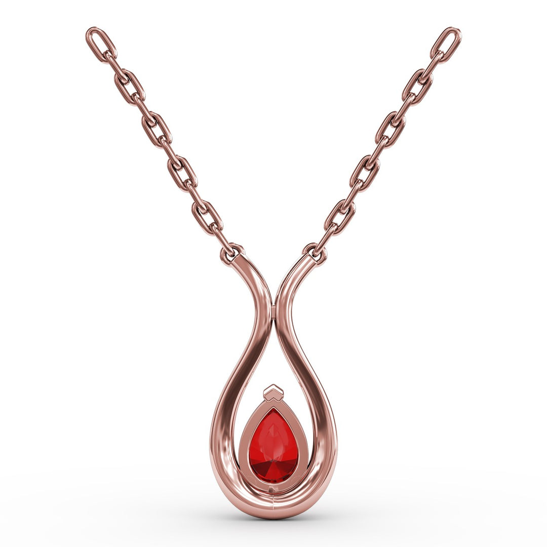 Feel The Love Ruby and Diamond Pendant