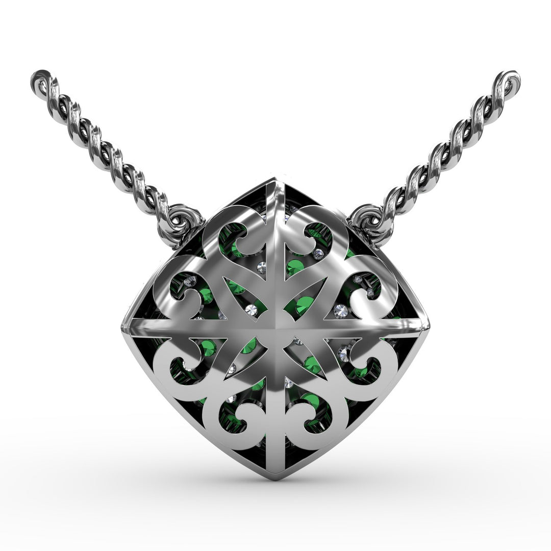 Up The Glam Emerald And Diamond Pendant