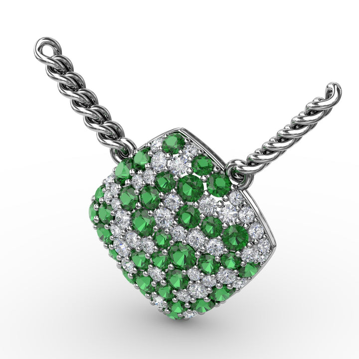 Up The Glam Emerald And Diamond Pendant