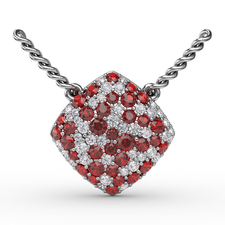 Up The Glam Ruby And Diamond Pendant