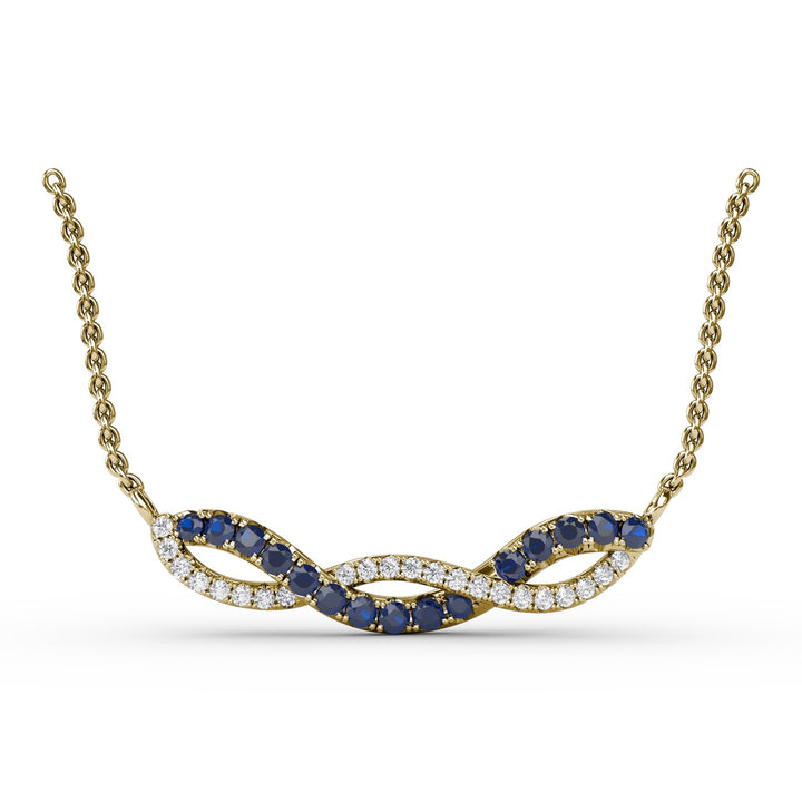 Sapphire and Diamond Twist Pendant