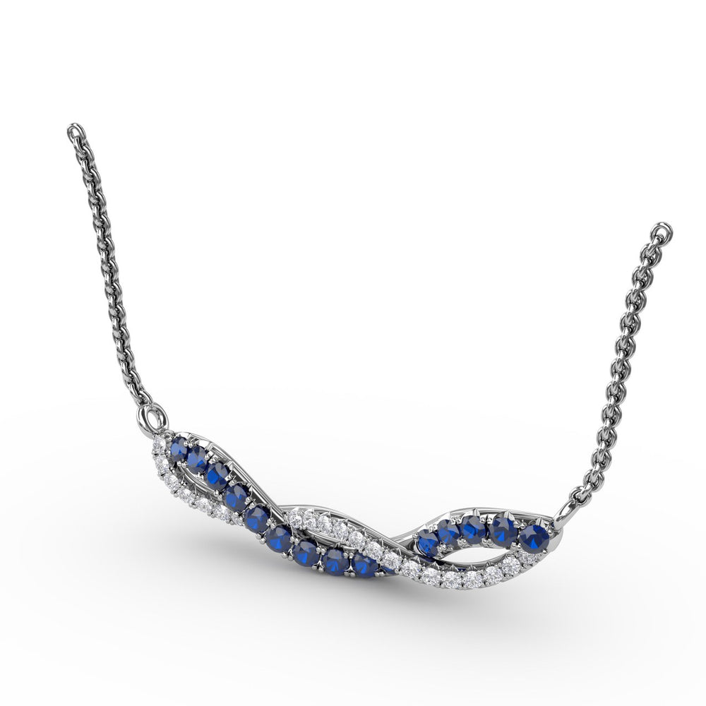 Sapphire and Diamond Twist Pendant
