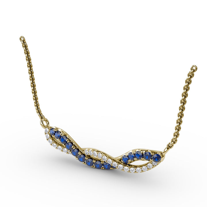 Sapphire and Diamond Twist Pendant