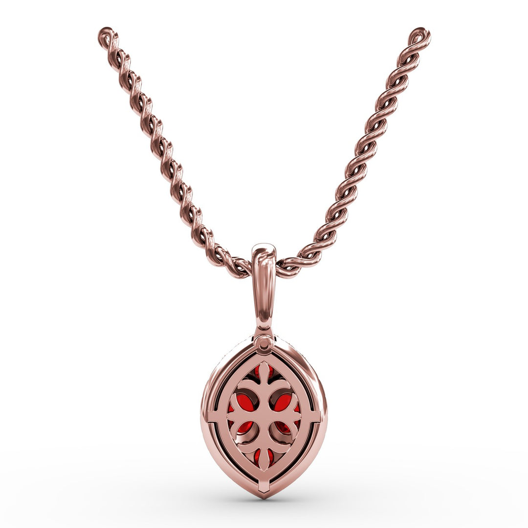 Marquise Ruby and Diamond Pendant