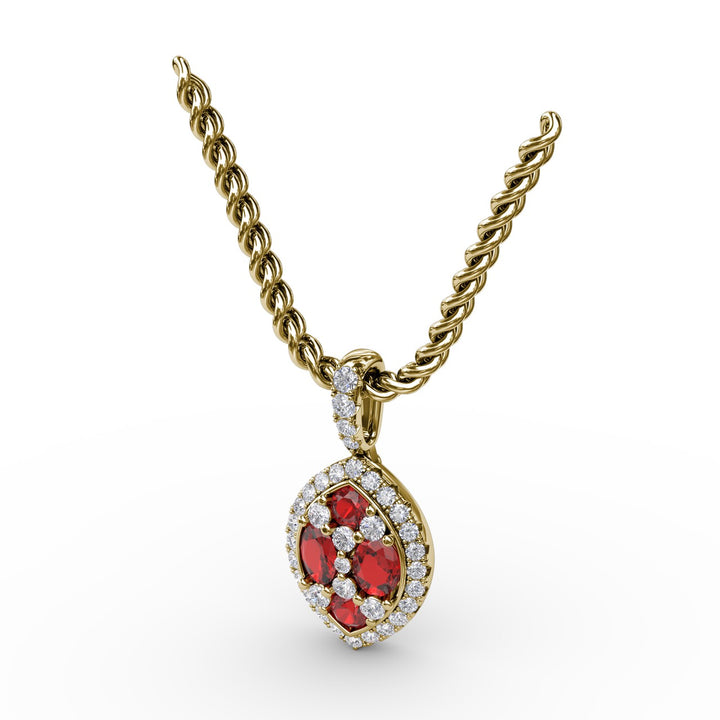 Marquise Ruby and Diamond Pendant