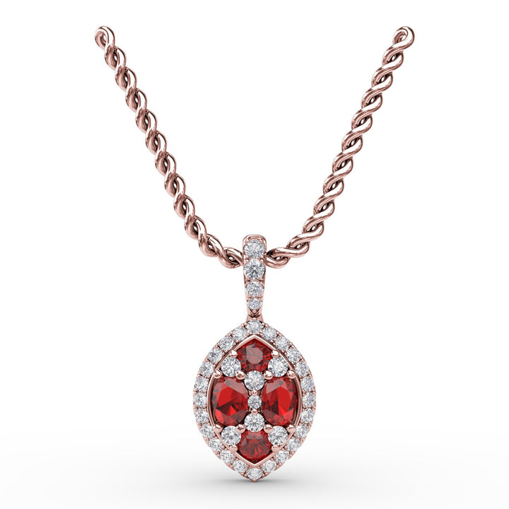 Marquise Ruby and Diamond Pendant