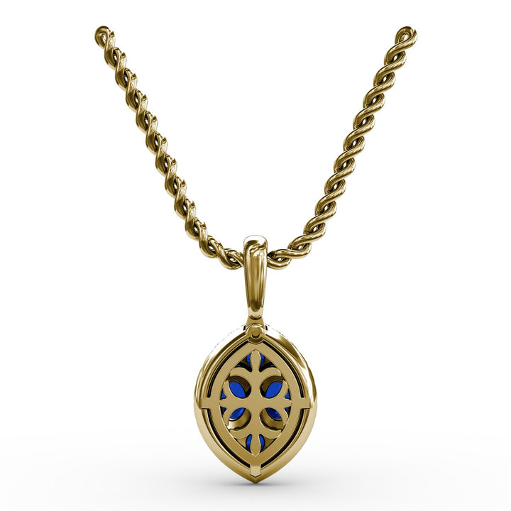 Marquise Sapphire and Diamond Pendant