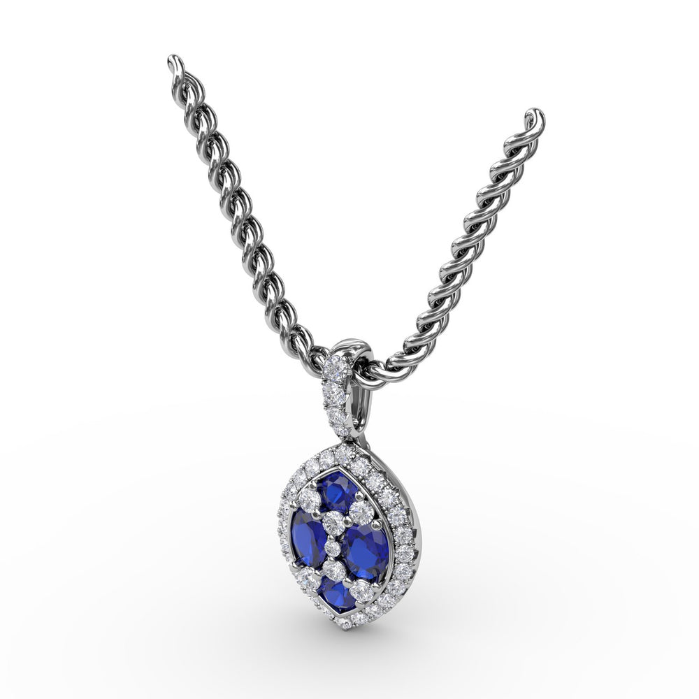 Marquise Sapphire and Diamond Pendant