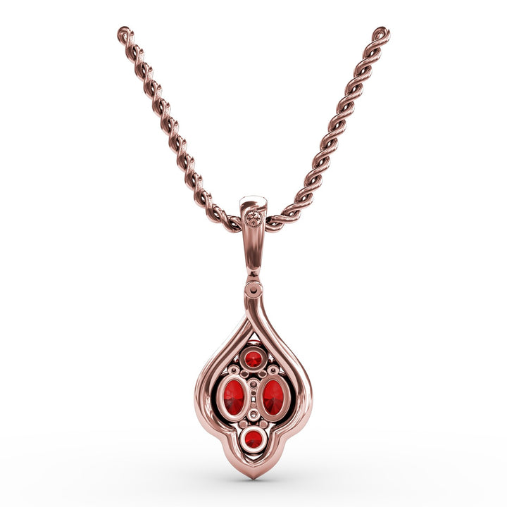 Precious Ruby and Diamond Pendant