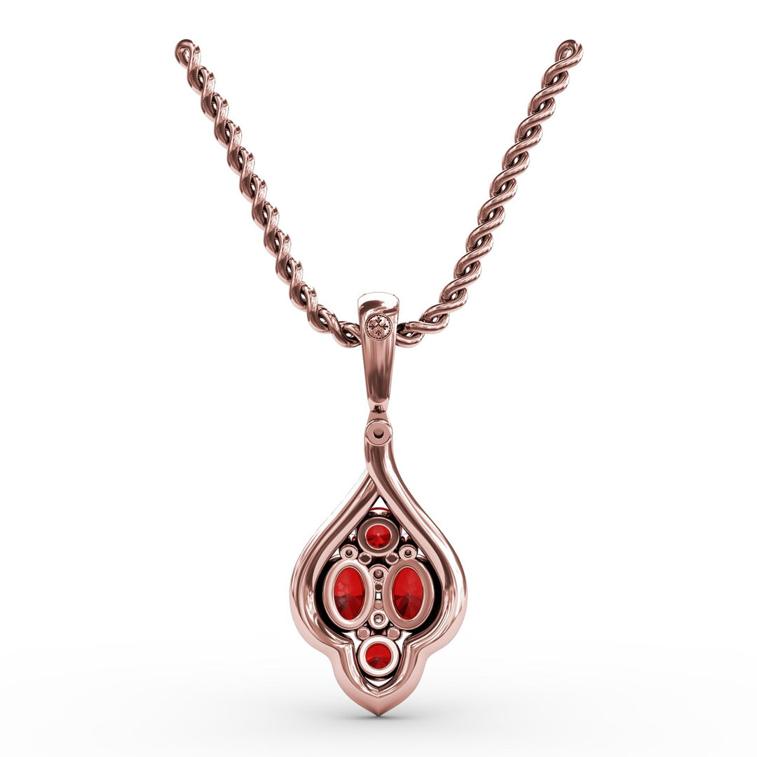 Precious Ruby and Diamond Pendant