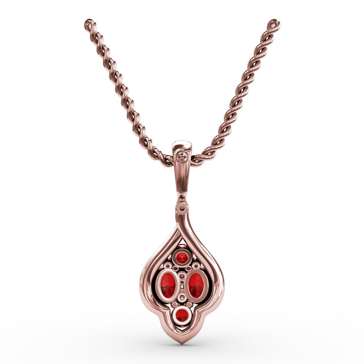 Precious Ruby and Diamond Pendant