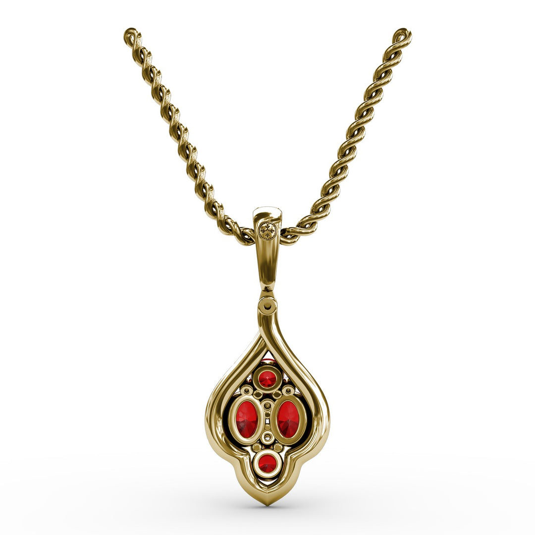 Precious Ruby and Diamond Pendant