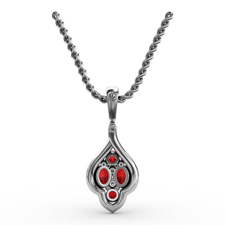Precious Ruby and Diamond Pendant