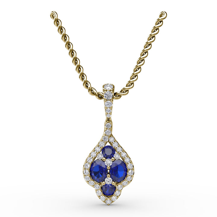 Precious Sapphire and Diamond Pendant