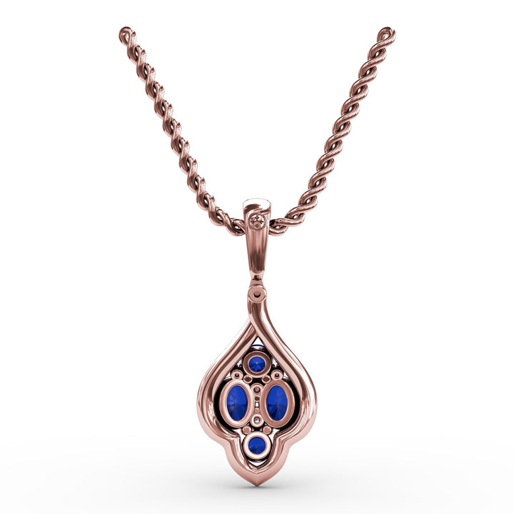 Precious Sapphire and Diamond Pendant