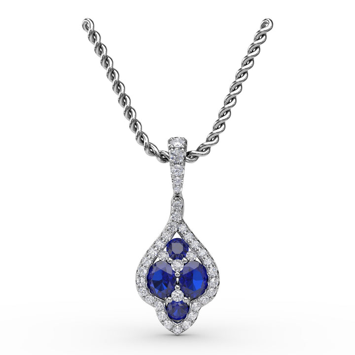 Precious Sapphire and Diamond Pendant