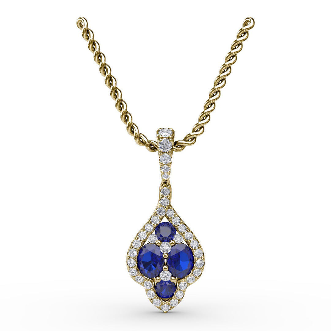 Precious Sapphire and Diamond Pendant