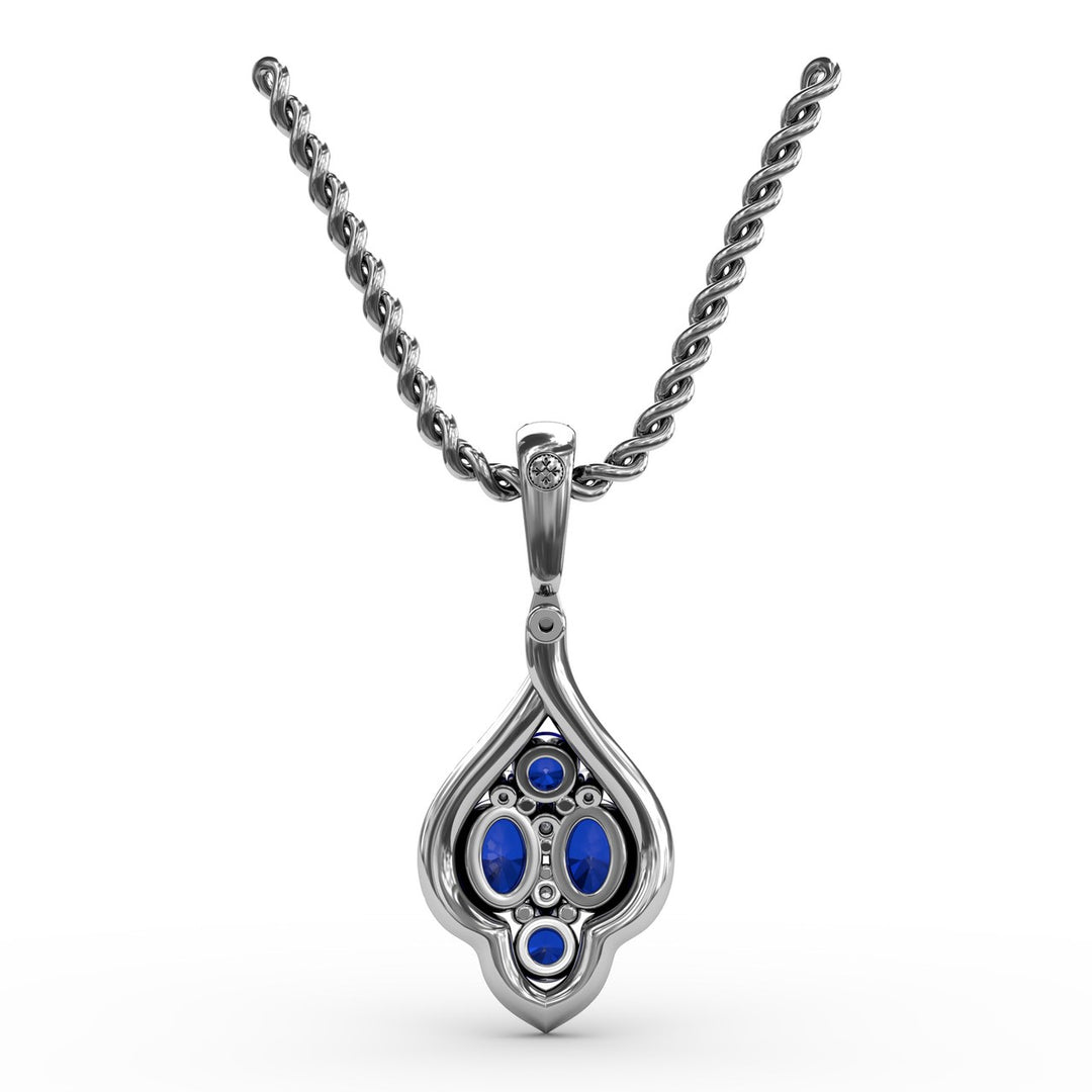 Precious Sapphire and Diamond Pendant