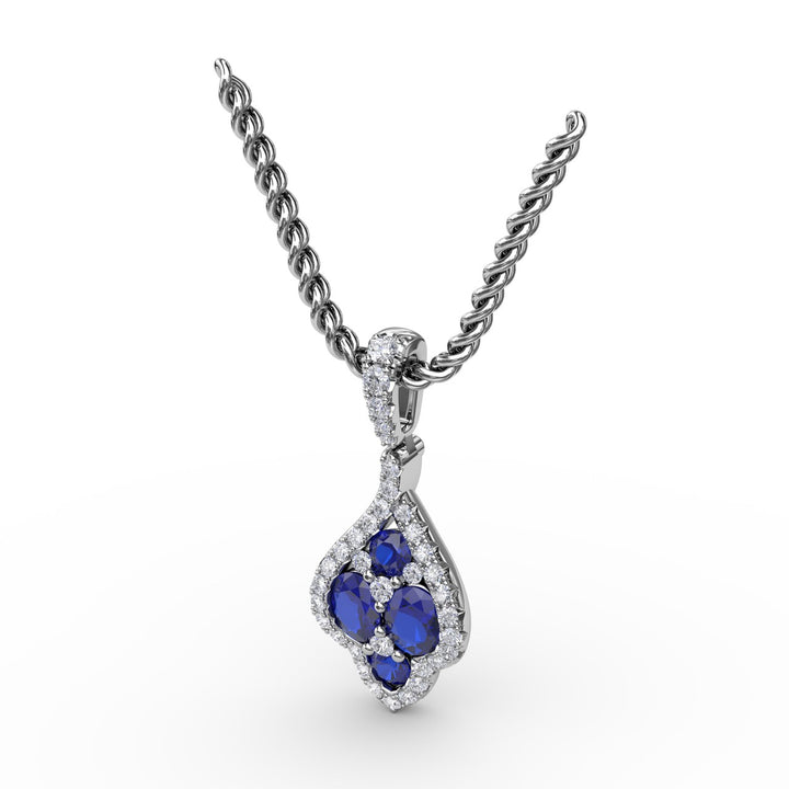 Precious Sapphire and Diamond Pendant