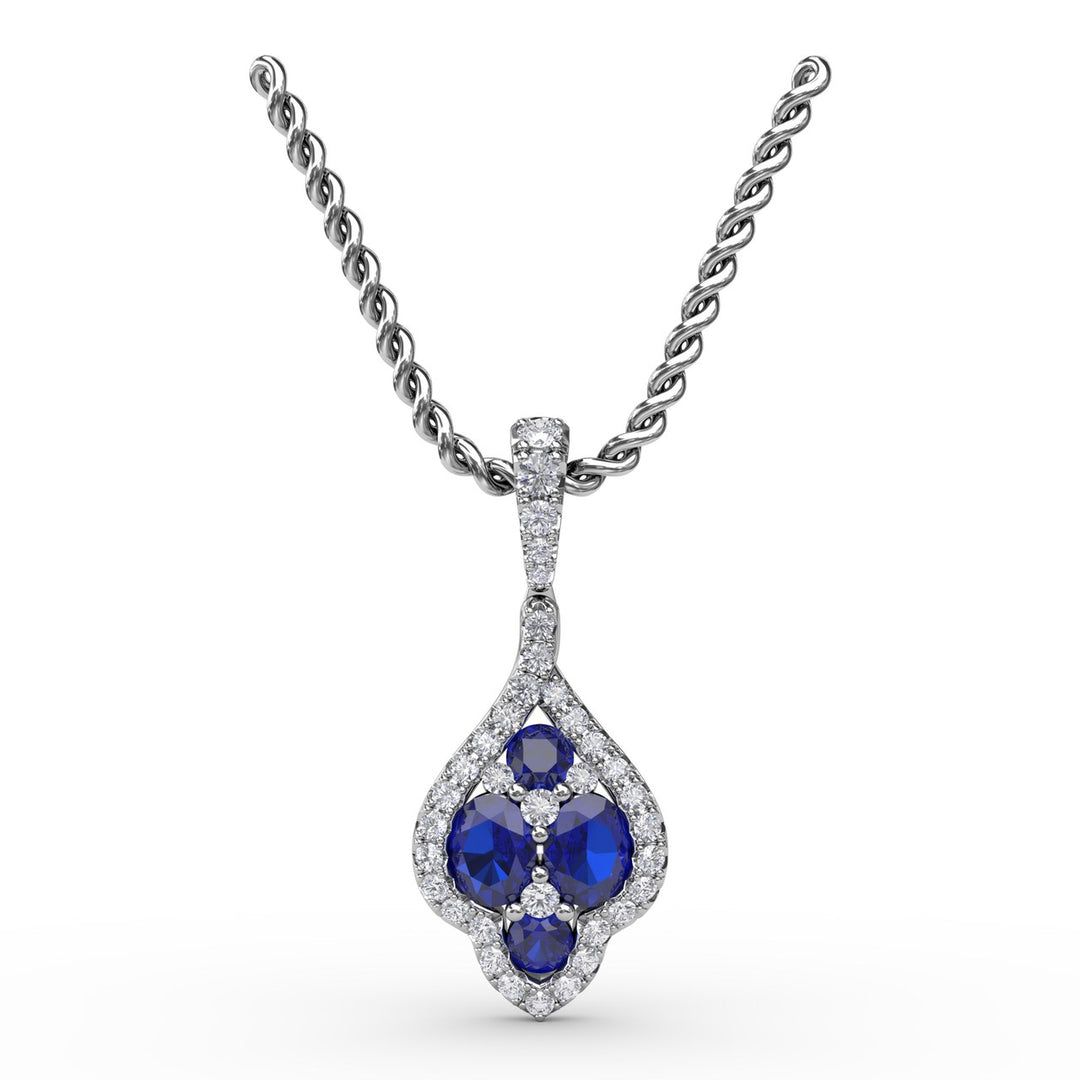 Precious Sapphire and Diamond Pendant