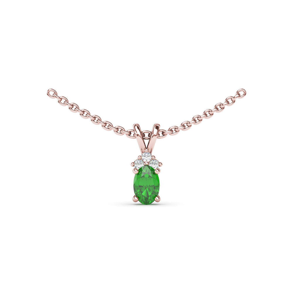 Oval Emerald and Diamond Pendant