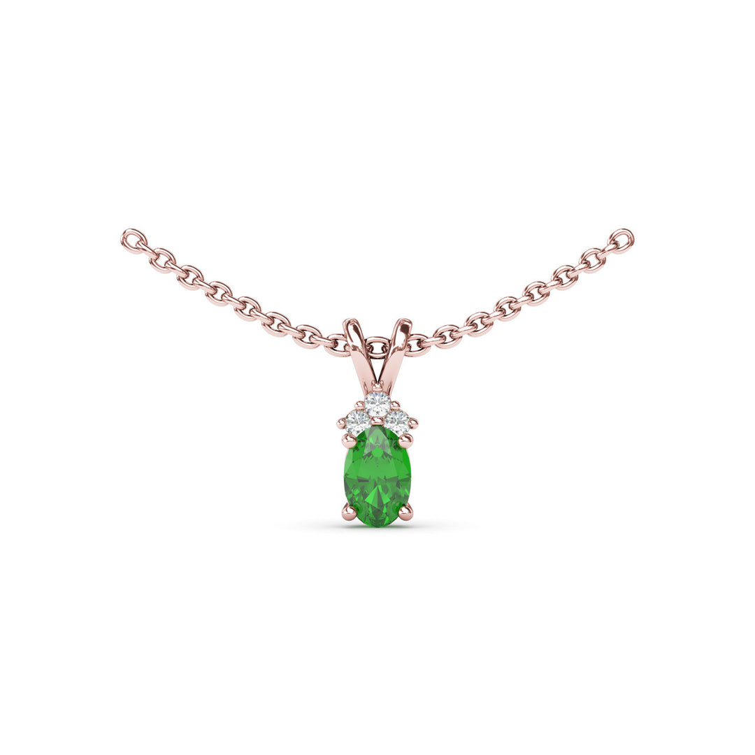 Oval Emerald and Diamond Pendant