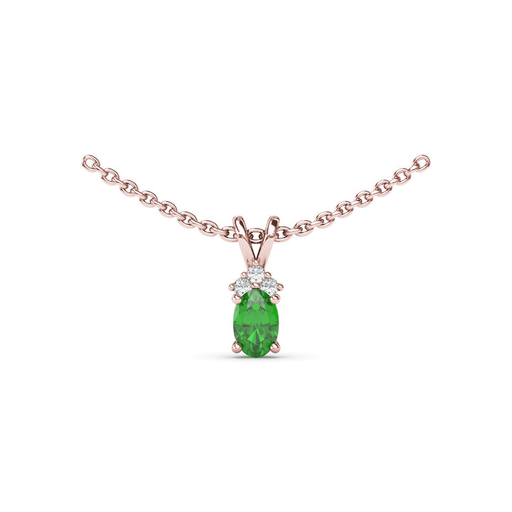 Oval Emerald and Diamond Pendant