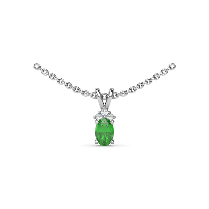 Oval Emerald and Diamond Pendant