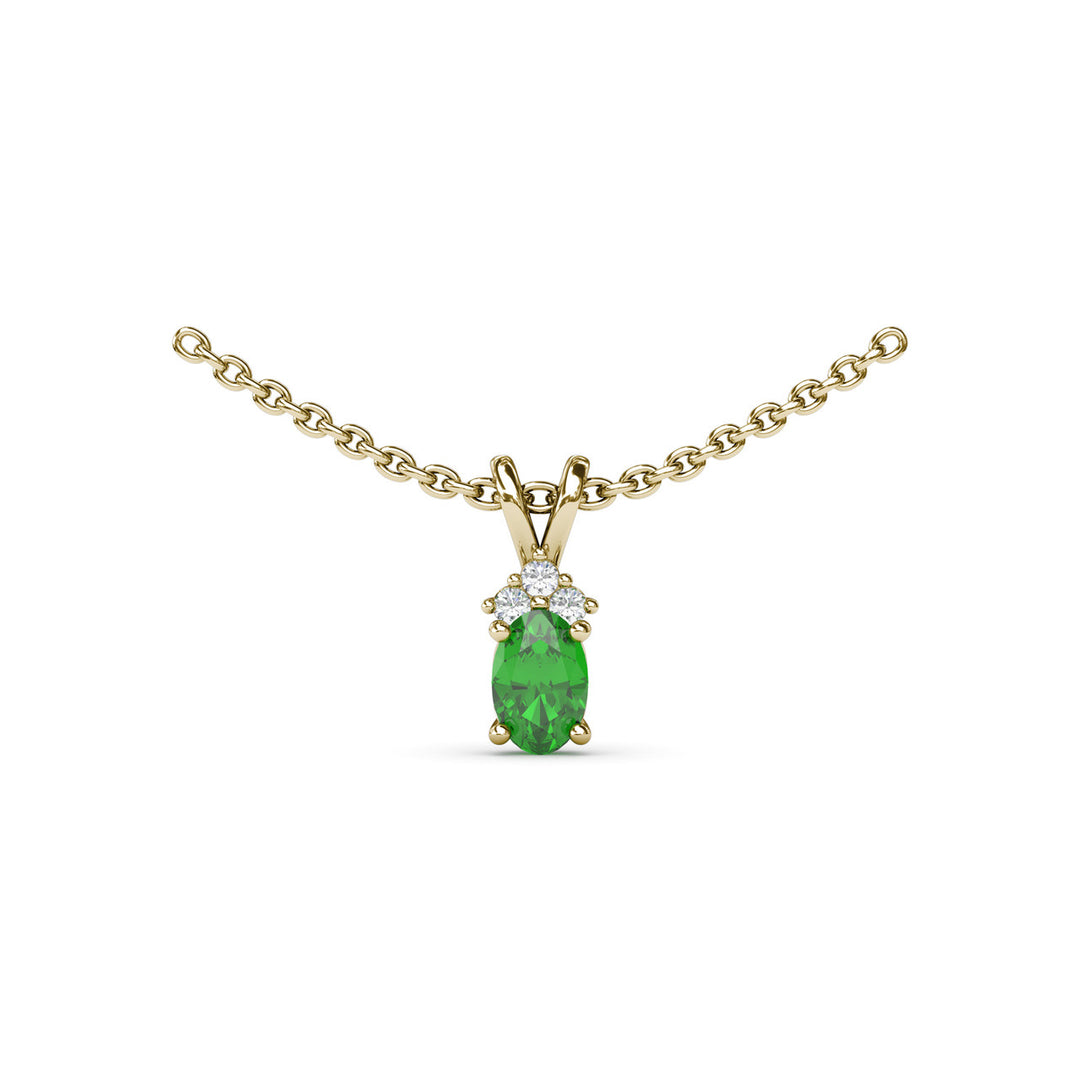 Oval Emerald and Diamond Pendant