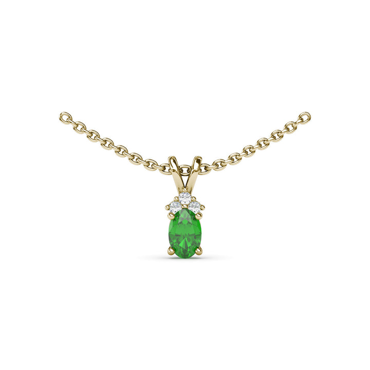 Oval Emerald and Diamond Pendant