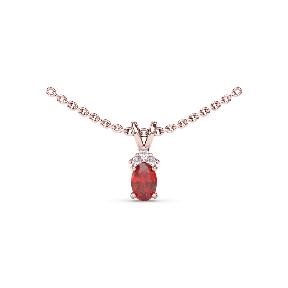 Oval Ruby and Diamond Pendant
