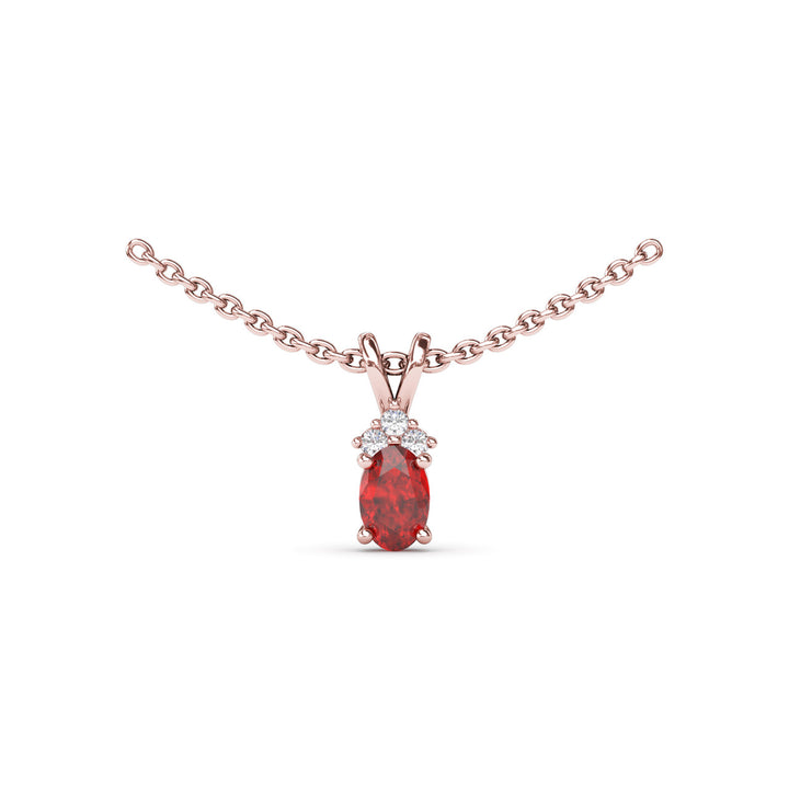 Oval Ruby and Diamond Pendant