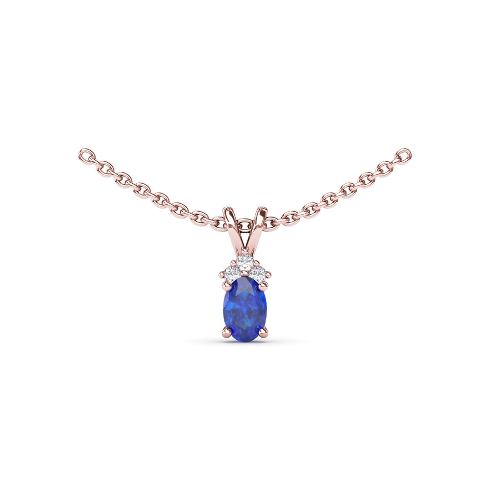 Oval Sapphire and Diamond Pendant