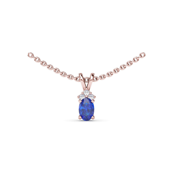 Oval Sapphire and Diamond Pendant