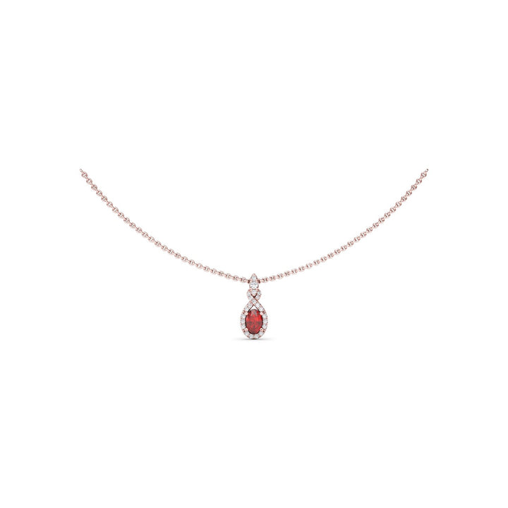 Love Knot Ruby and Diamond Pendant