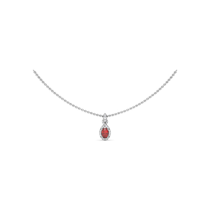 Love Knot Ruby and Diamond Pendant