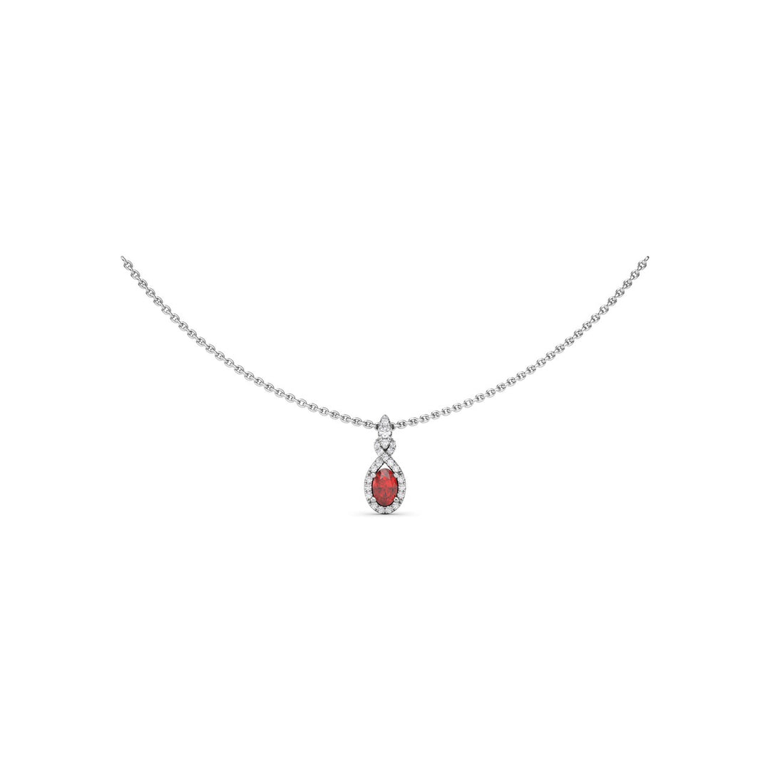 Love Knot Ruby and Diamond Pendant
