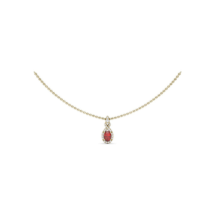 Love Knot Ruby and Diamond Pendant