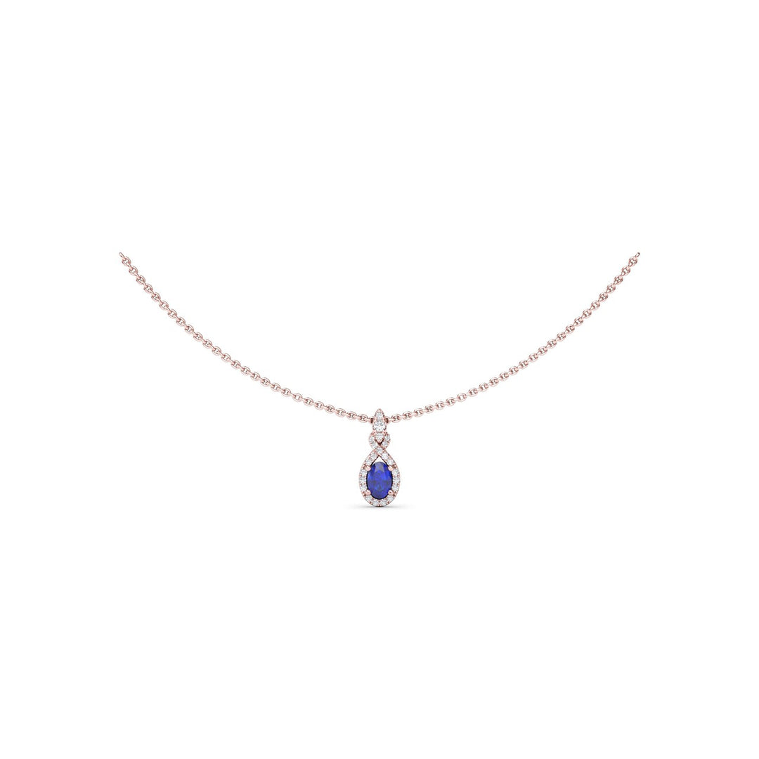 Love Knot Sapphire and Diamond Pendant