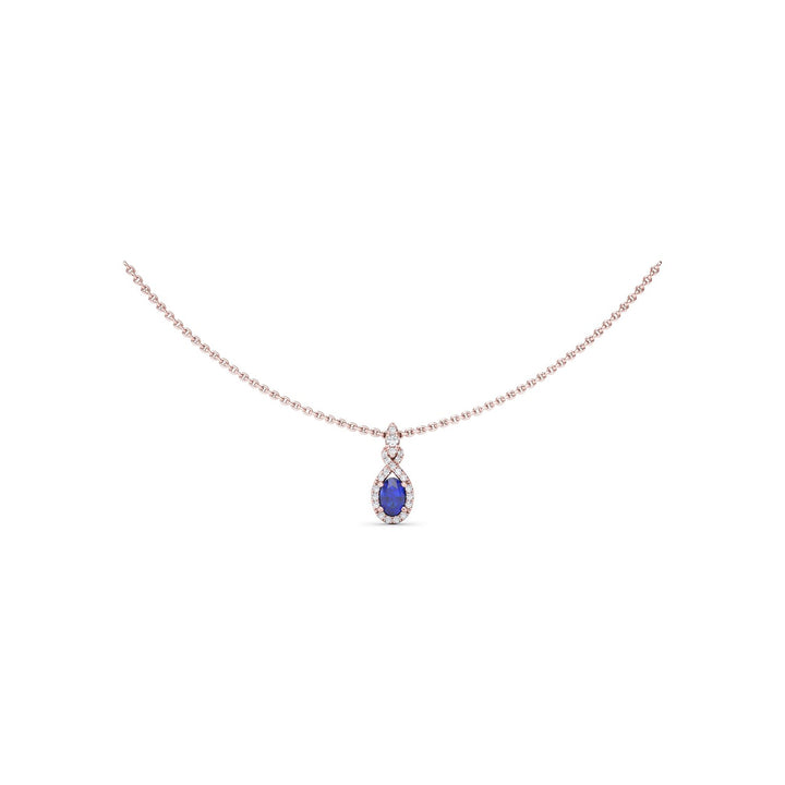 Love Knot Sapphire and Diamond Pendant