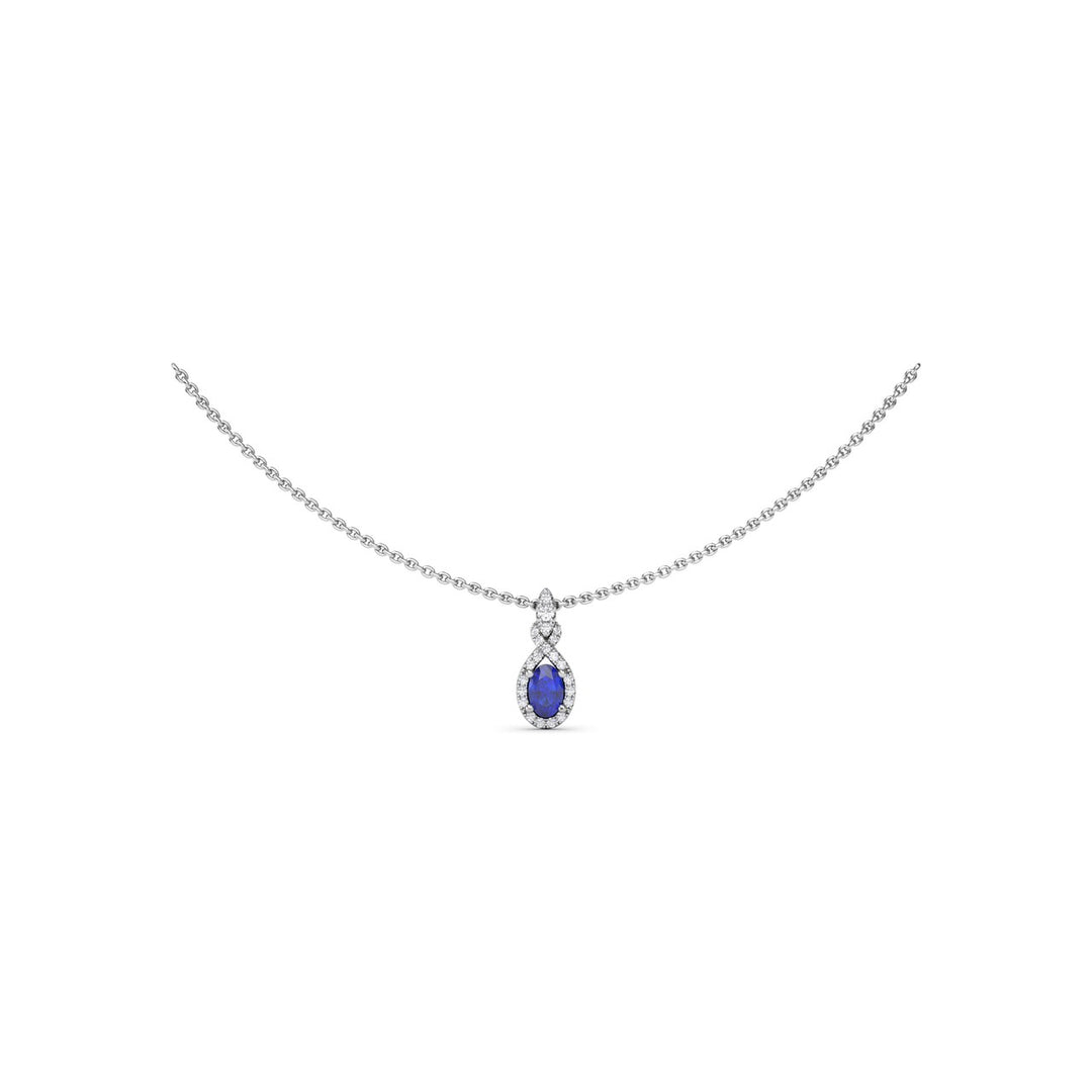 Love Knot Sapphire and Diamond Pendant