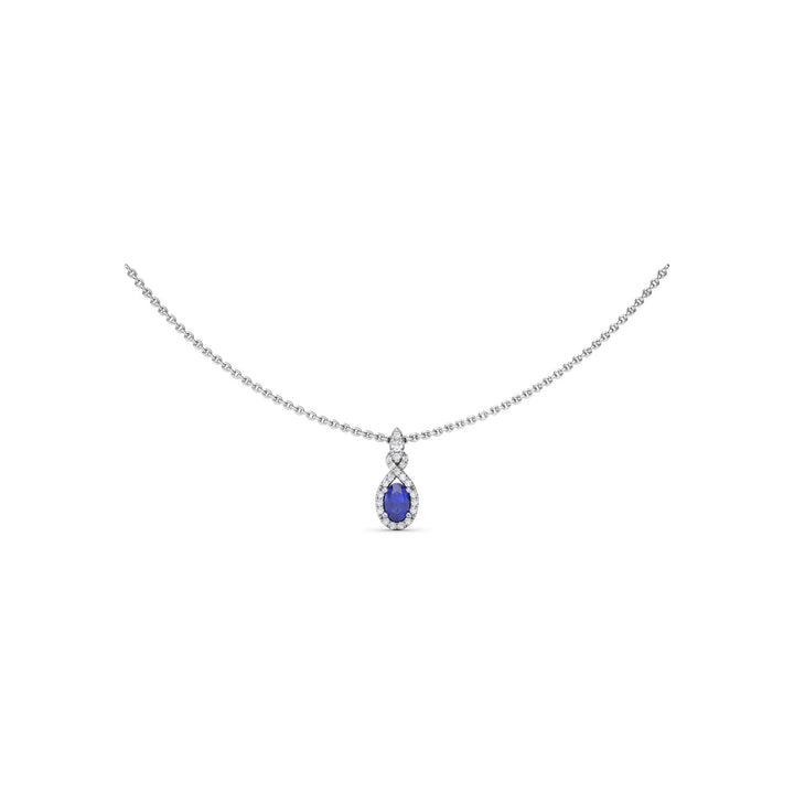 Love Knot Sapphire and Diamond Pendant