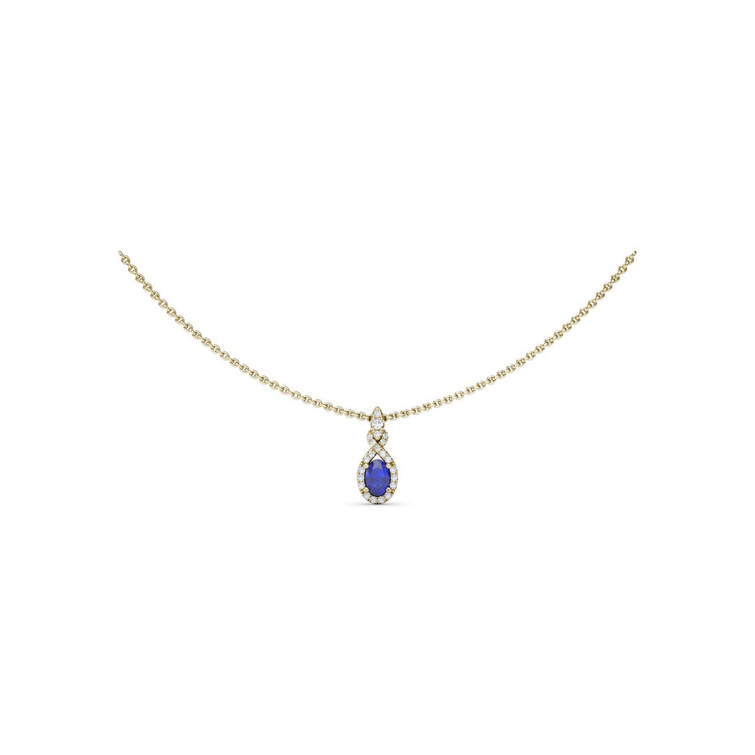 Love Knot Sapphire and Diamond Pendant