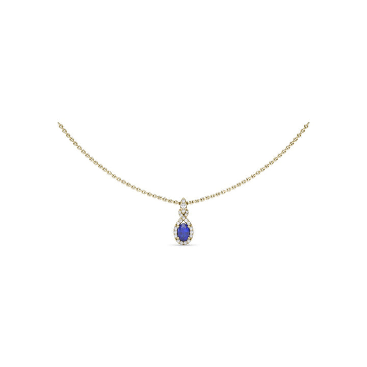 Love Knot Sapphire and Diamond Pendant