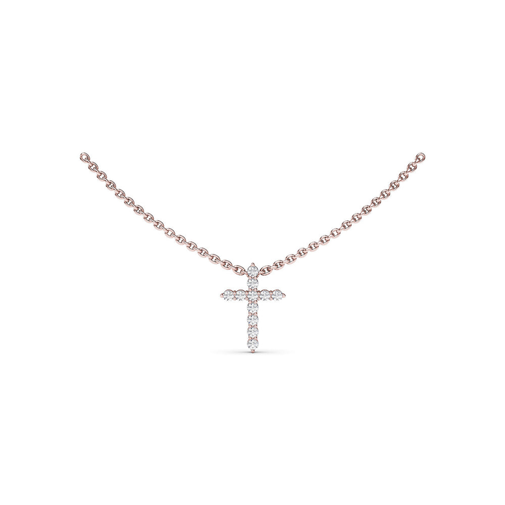 Diamond Prong Cross Necklace