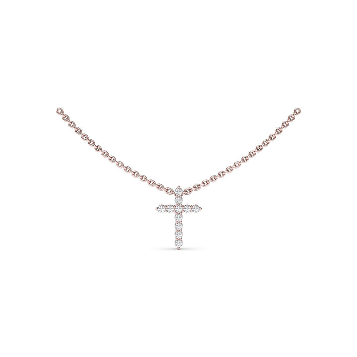 Diamond Prong Cross Necklace