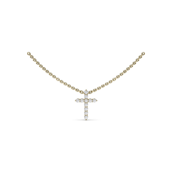 Diamond Prong Cross Necklace